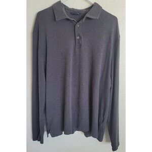 Brooks Brothers Long Sleeve Polo Shirt Men's Size 2XL Gray Cotton Logo